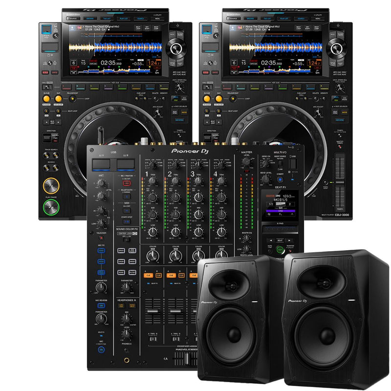 Pioneer DJ CDJ-3000 (Pair) & DJM-A9 & VM-50 (Pair) & Cables