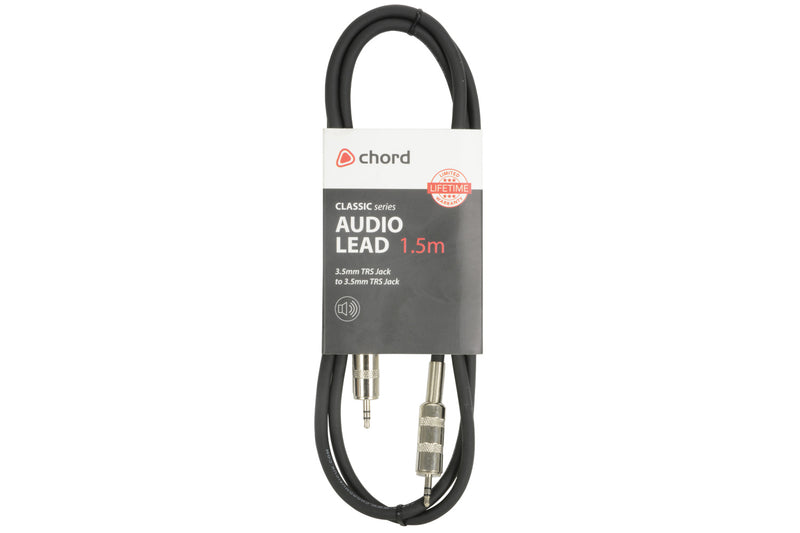 Chord Classic Audio Leads 3.5mm TRS Jack Plug - 3.5mm TRS Jack Plug 1.5m