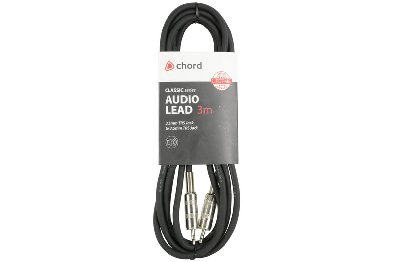 Chord Classic Audio Leads 3.5mm TRS Jack Plug - 3.5mm TRS Jack Plug 3m