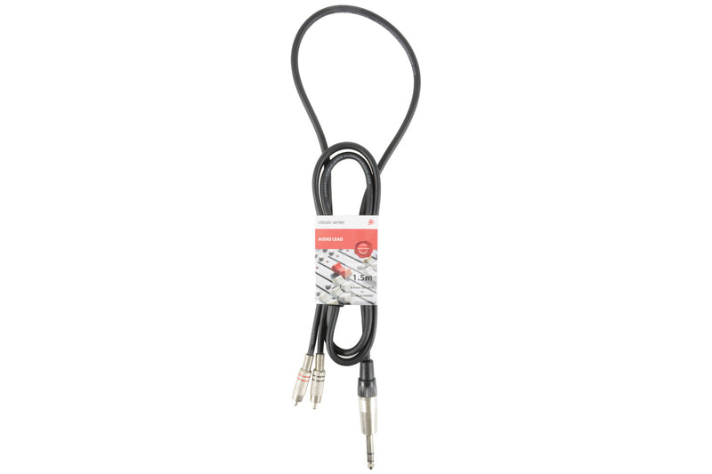 Chord Classic Audio Leads 2 x RCA Plugs - 6.3mm TRS Jack Plug 3m