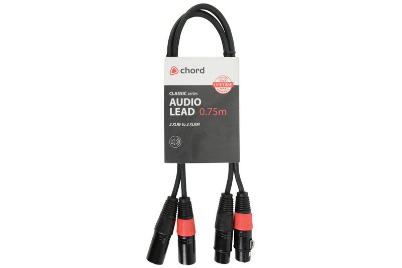 Chord Classic Audio Leads 2 x XLR Female - 2 x XLR Male 0.75m
