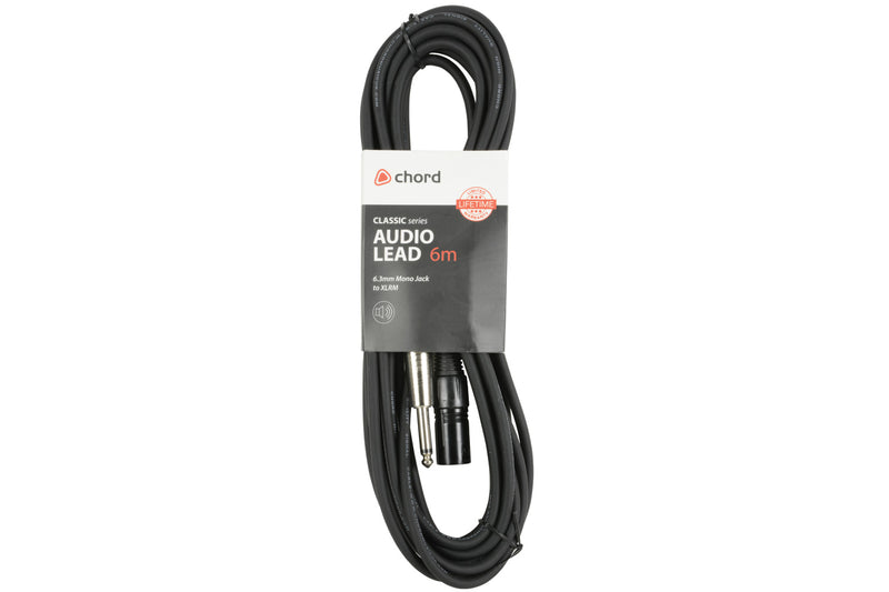 Chord Classic Audio Leads 6.3mm Mono Jack Plug - XLR Male 6m