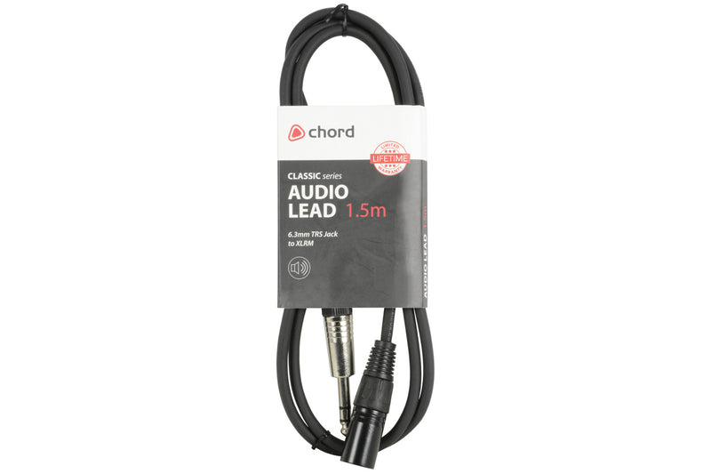 Chord Classic Audio Leads 6.3mm TRS Jack Plug - XLR Male 1.5m