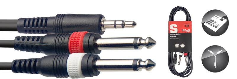 Stagg Mini-Jack To 2x RCA Cable 1m