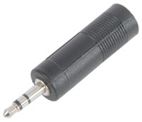 QTX Adaptor 3.5mm Stereo Jack Plug – 6.3mm Stereo Jack Socket