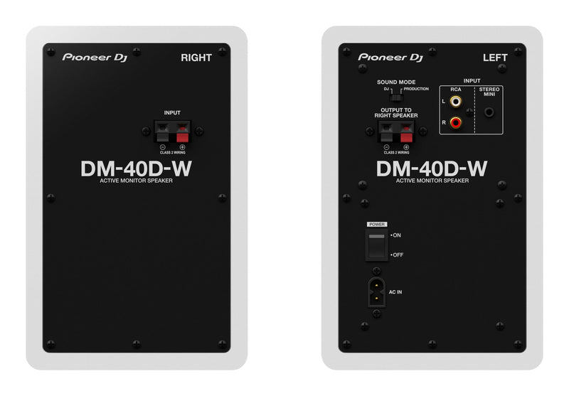 Pioneer DJ DM-40D Active DJ Monitor Speakers Pair White