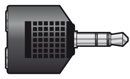 QTX Splitter 3.5mm Stereo Jack Plug – 2 x 3.5mm Stereo Jack Sockets
