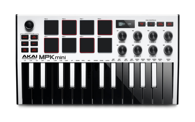 Akai MPK Mini MK3 USB MIDI Keyboard - White