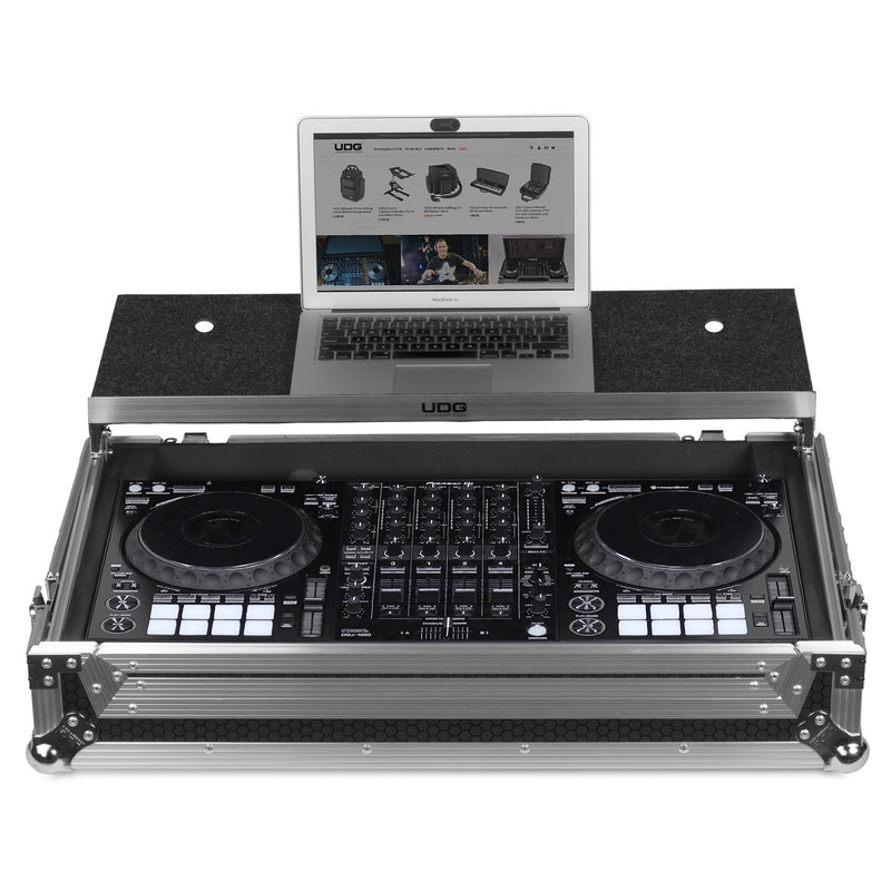 UDG Ultimate Flight Case Pioneer DDJ-1000 Black Plus (Laptop Shelf + Wheels)